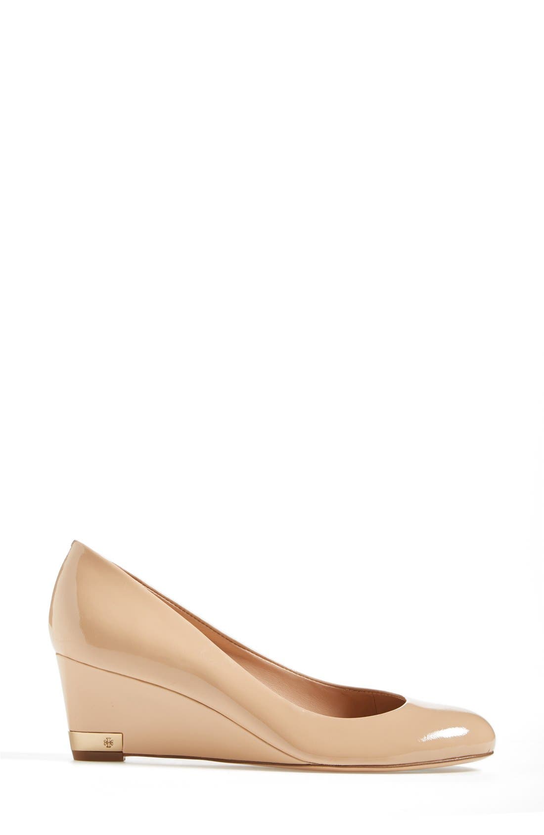 'Astoria' Wedge Pump, Alternate, color, TORY BEIGE PATENT