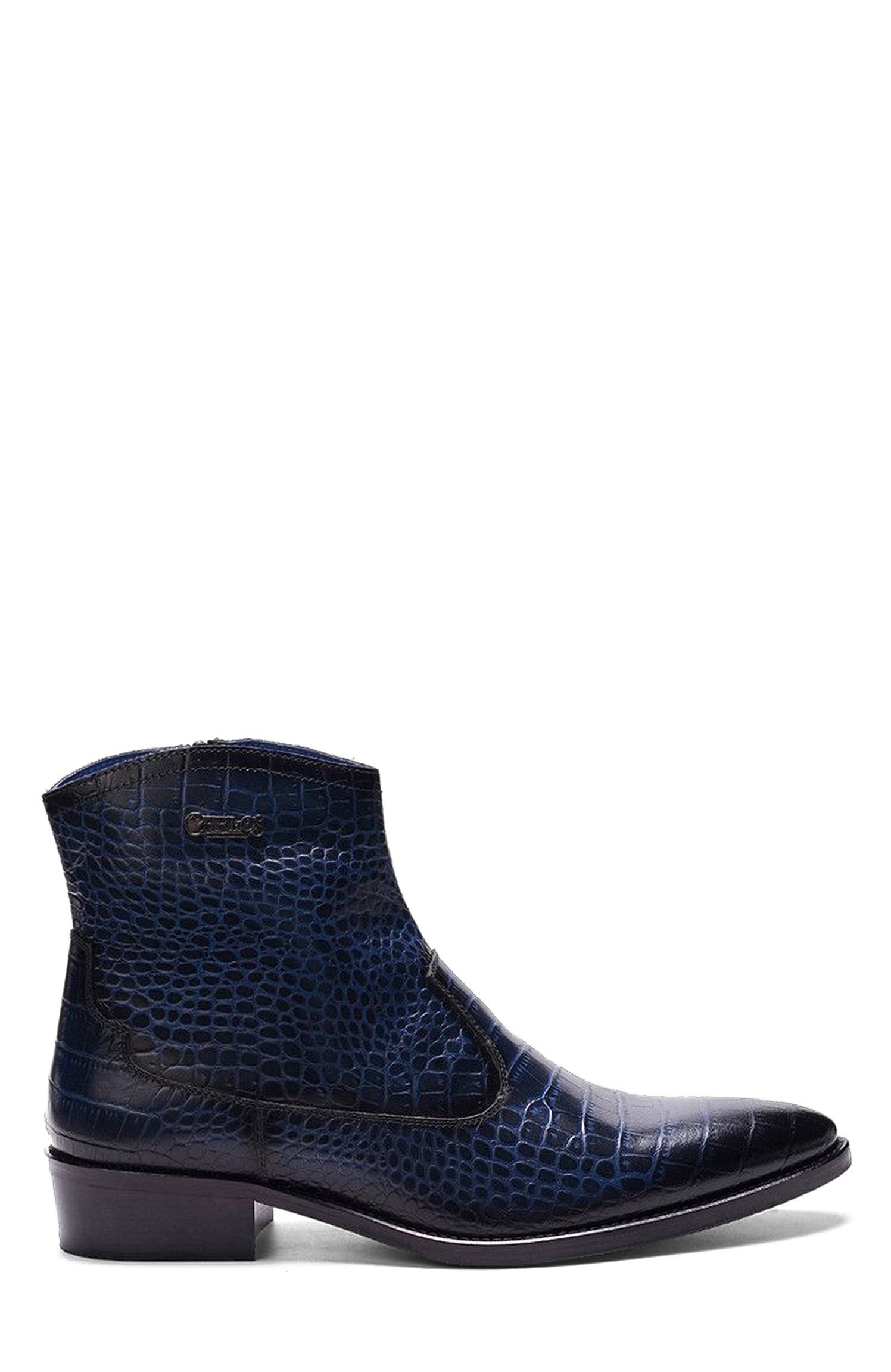  Croco Navy Blue Leather