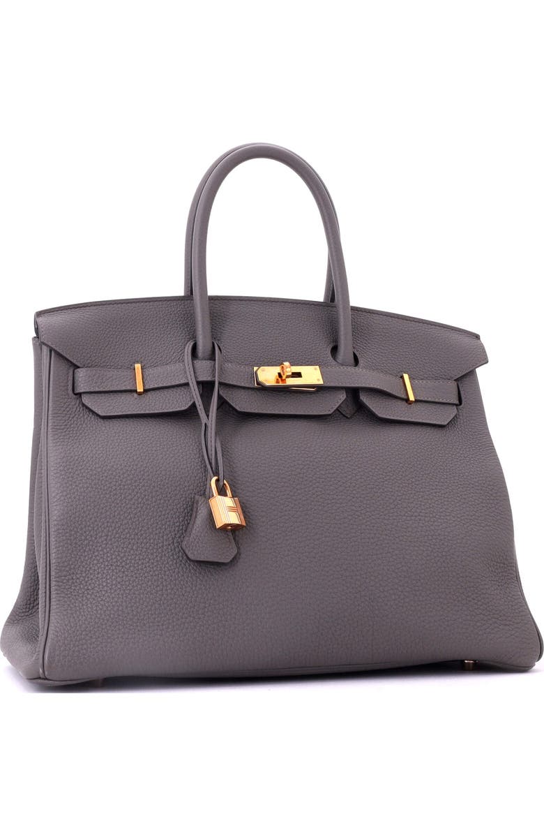 Pre-Owned Hermes Birkin Handbag Grey Togo with Gold Hardware 35, Alternate, color, Etain