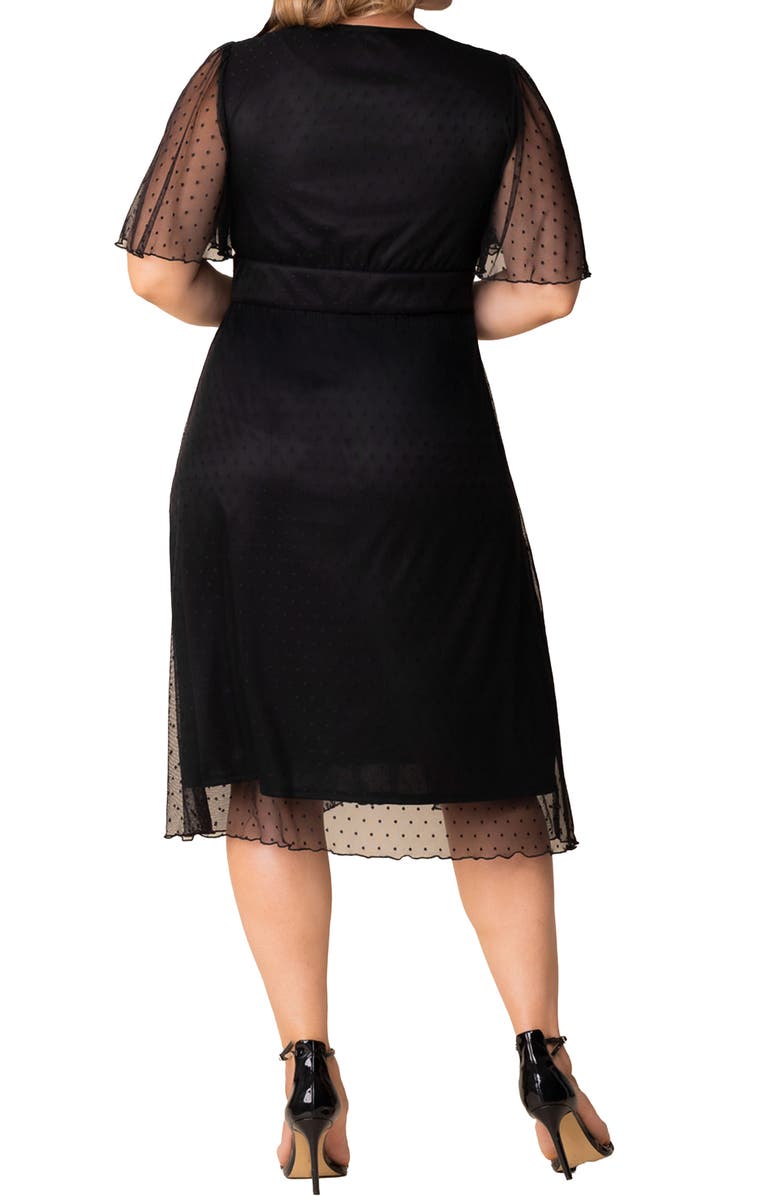Kiyonna Margot Mesh Cocktail Dress, Alternate, color, Onyx