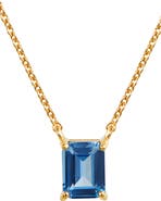 SAVVY CIE JEWELS Vermeil Emerald Cut CZ Birth Stone Box Cut Necklace