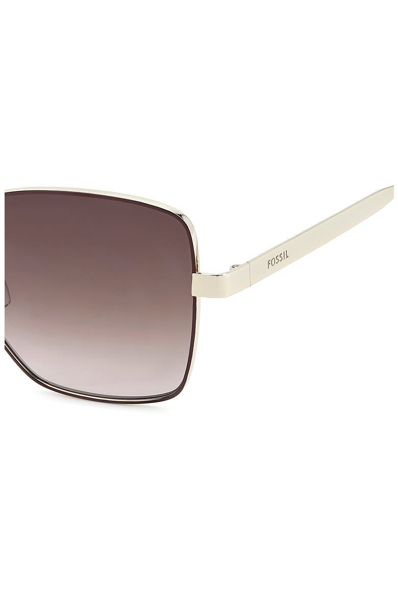 57mm Gradient Square Sunglasses, Alternate, color, BURGUNDY GOLD/ BROWN SF