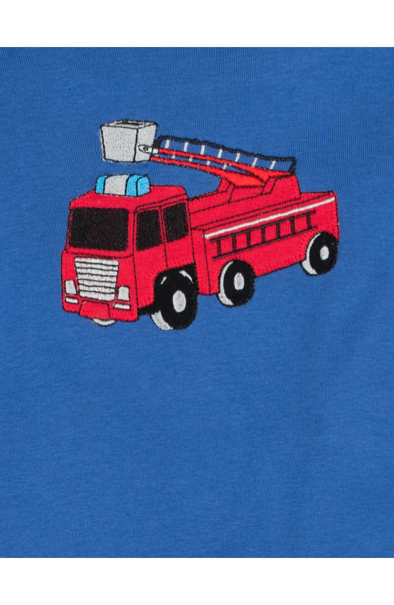 Leveret Two-Piece Printed Cotton Pajamas, Vehicles & Machines, Alternate, color, Fire Truck