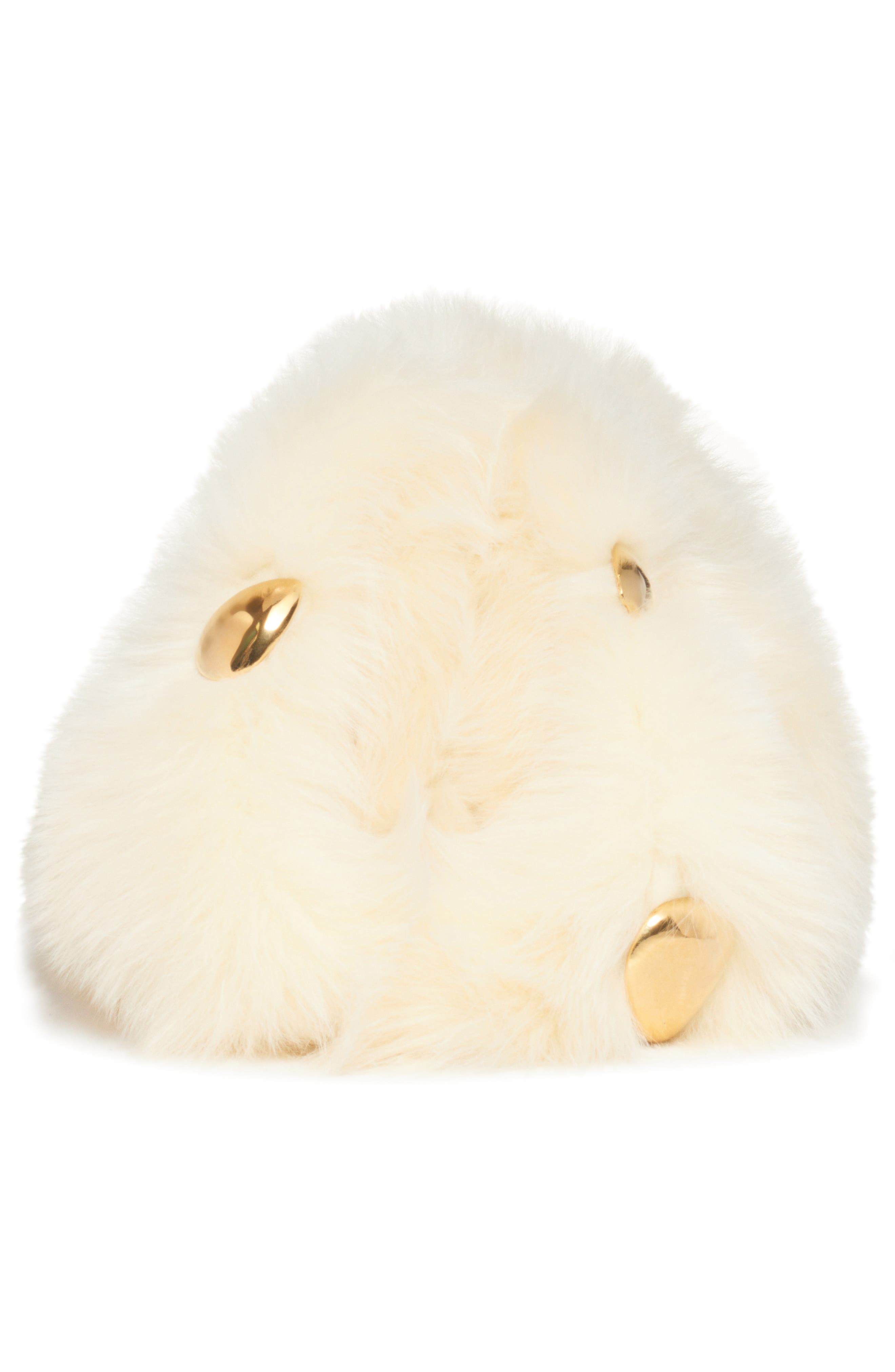 Bottega Veneta The Pouch Stud Embellished Genuine Shearling Clutch, Alternate, color, 