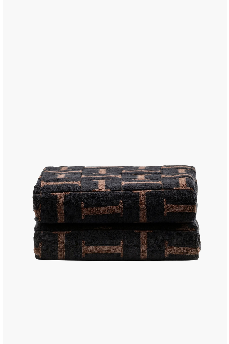 Tessera Australian Cotton Hand Towels, Alternate, color, Tobacco & Black