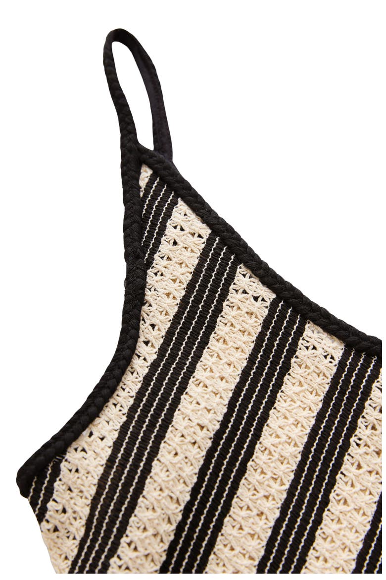 Chevron Stripe Midi Dress, Alternate, color, NEUTRAL