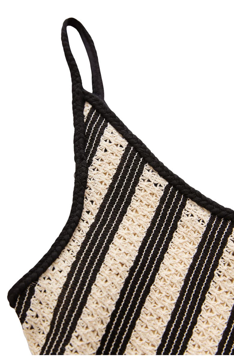 NEXT Chevron Stripe Midi Dress, Alternate, color, Neutral