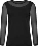 Anatomie Kim Mesh-Sleeve Top in Pima Modal