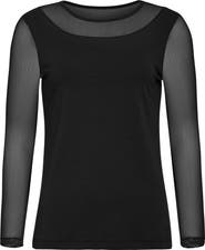 Anatomie Kim Mesh-Sleeve Top in Pima Modal
