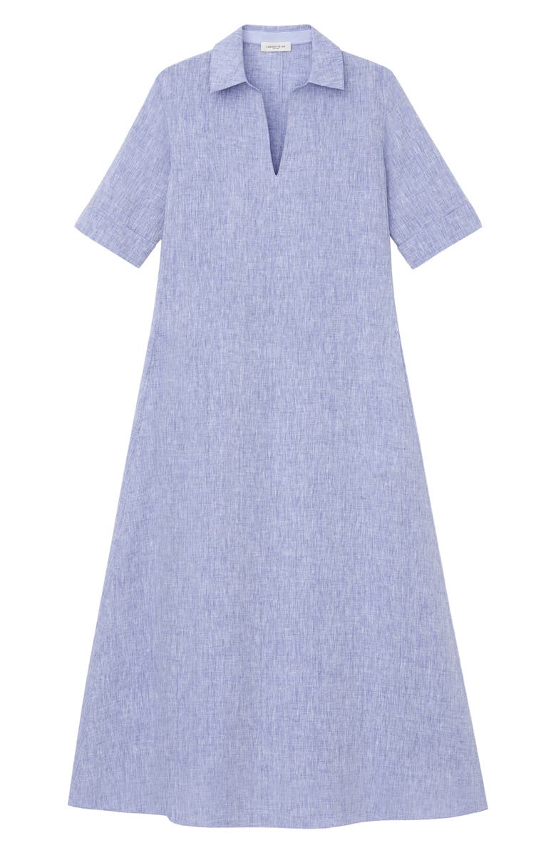 Lafayette 148 New York Short Sleeve Linen Popover Midi Dress, Alternate, color, 