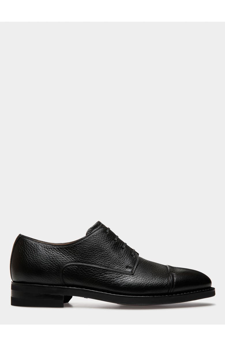 Bally Scribe Un Derby In Deer Leather, Main, color, Black