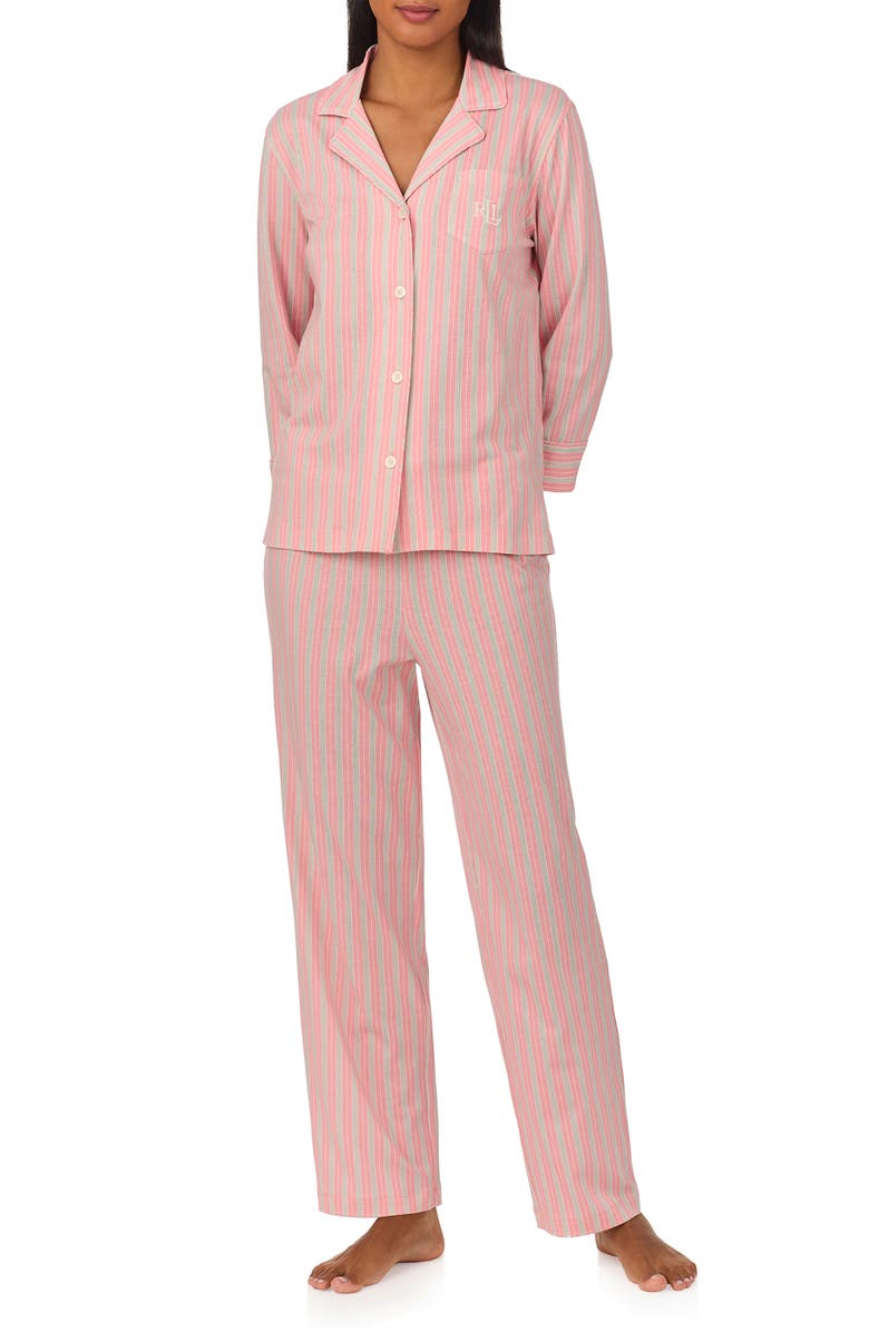 Lauren Ralph Lauren Print Cotton Blend Pajamas, Main, color, 