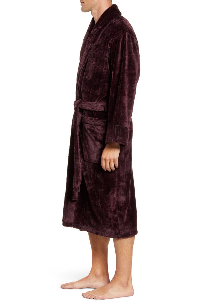 Heather Jacquard Robe, Alternate, color, WINE