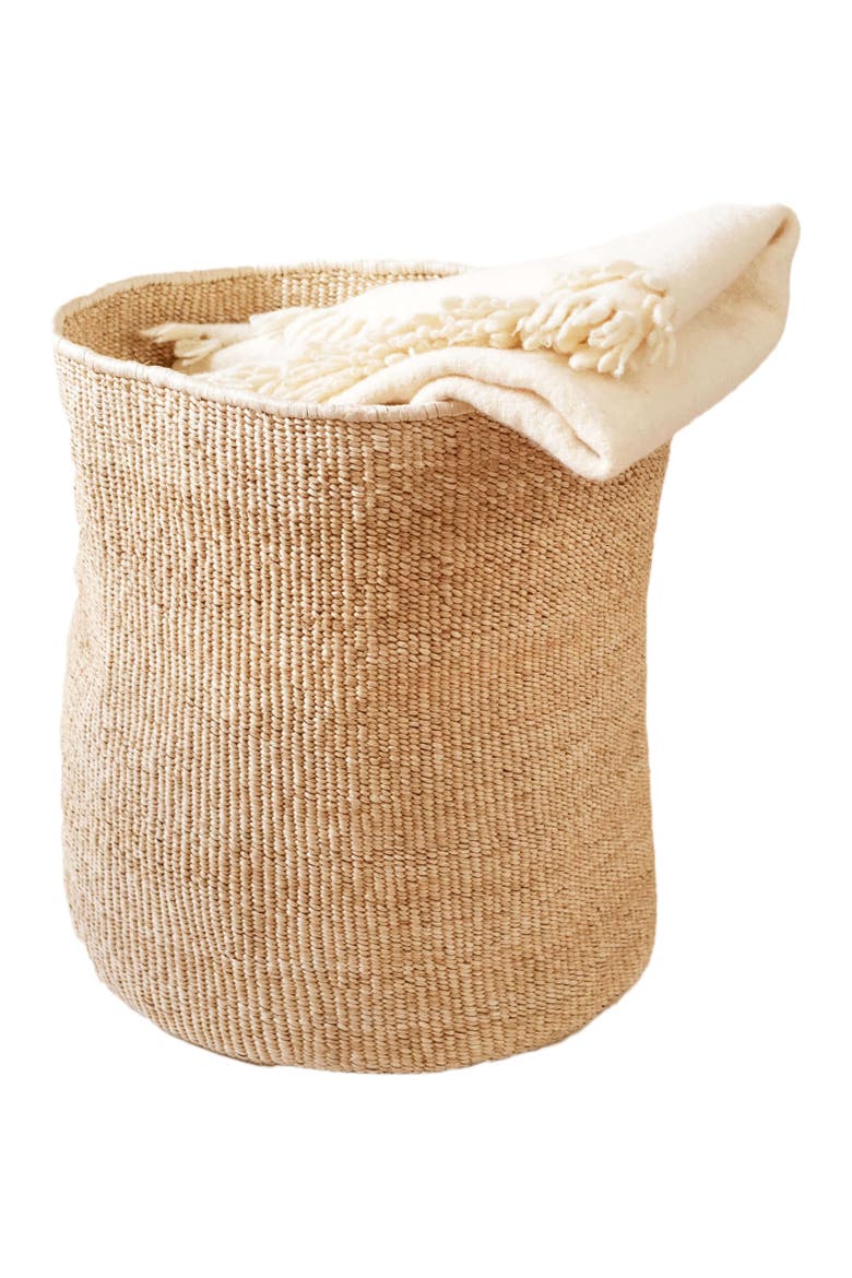 Tall Banana Leaf Floor Basket, Alternate, color, Natural