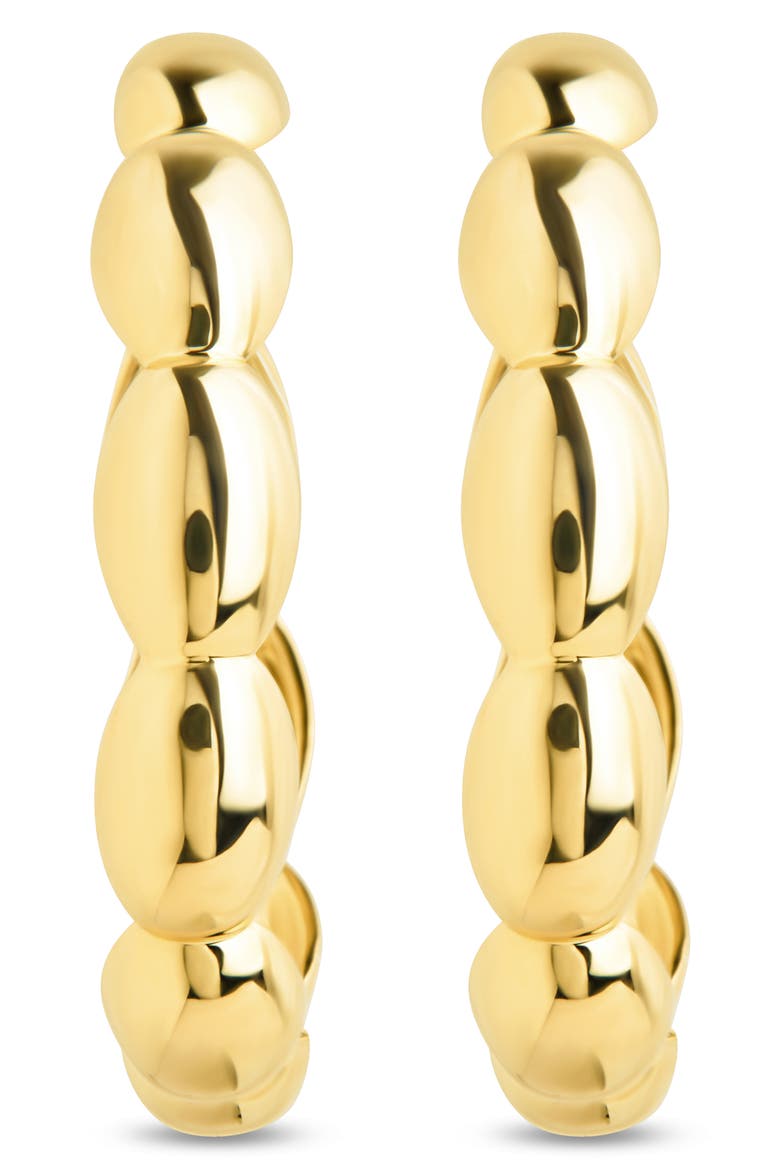 Margot Bubble Textured Hoop Earrings, Alternate, color, GOLD