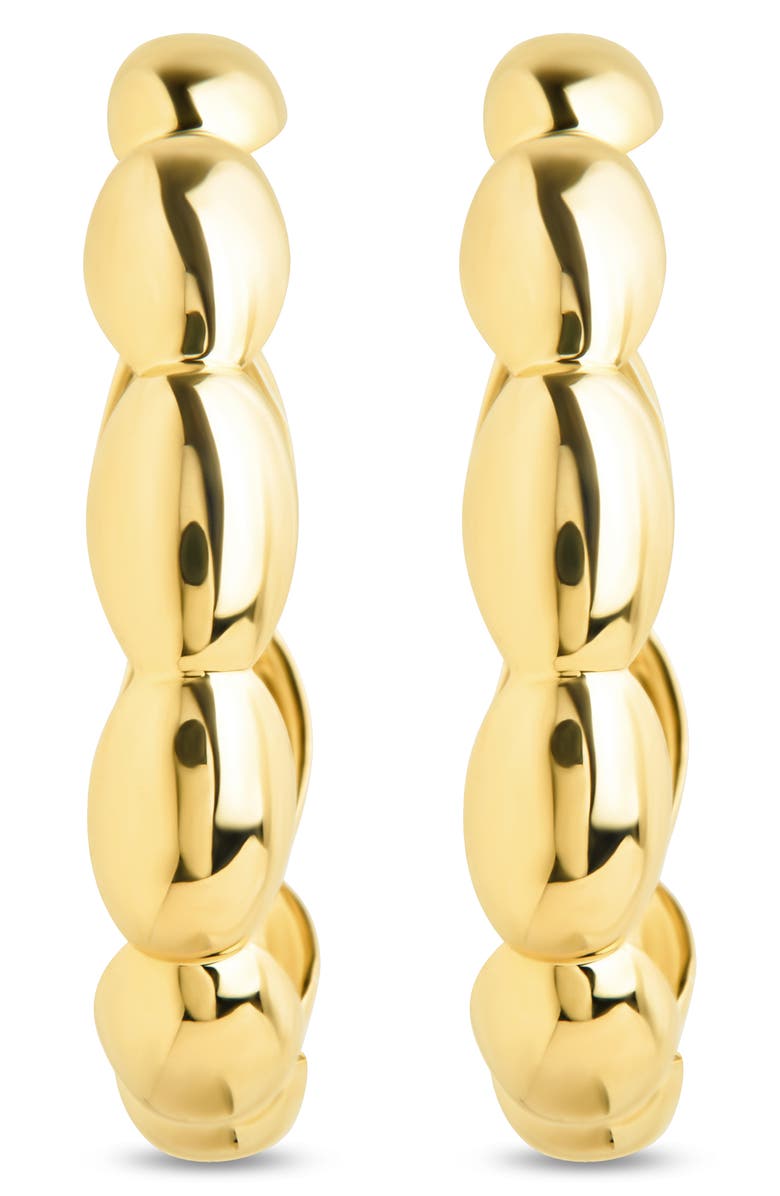 Sterling Forever Margot Bubble Textured Hoop Earrings, Alternate, color, 