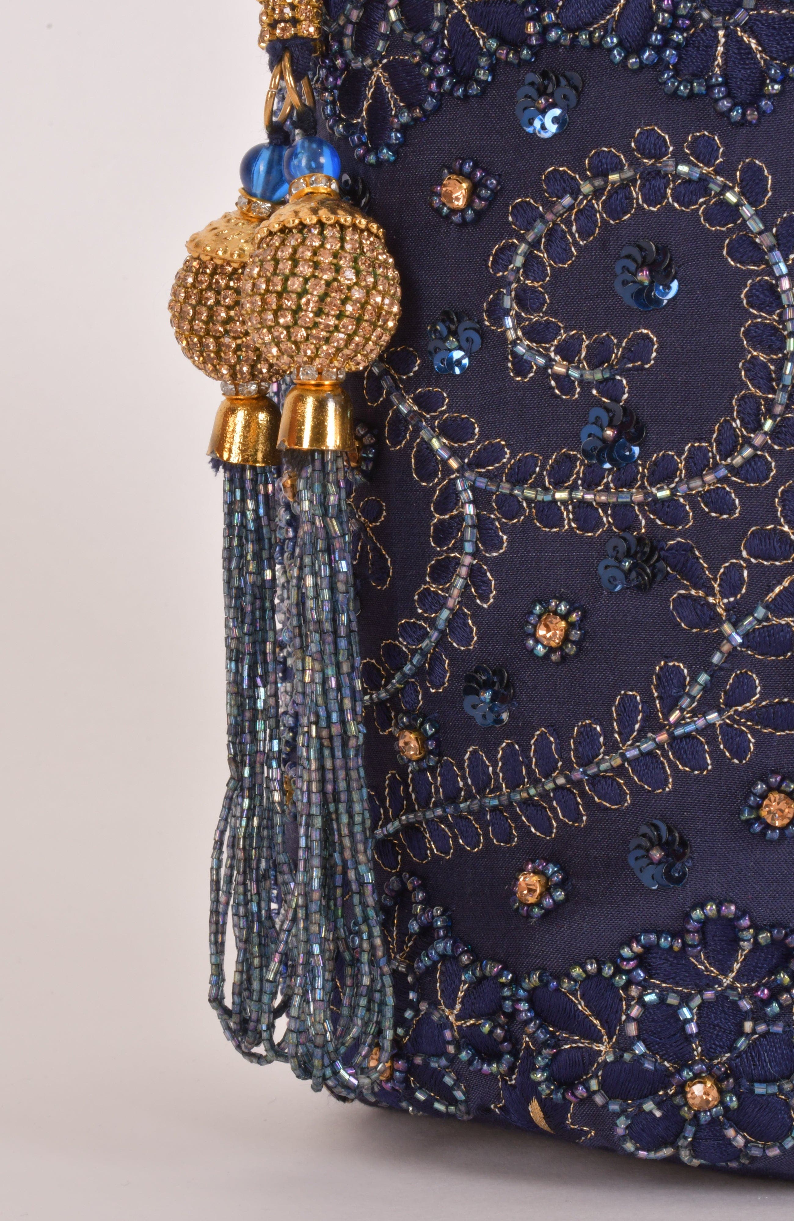 Ravina Embroidered Bucket Bag, Alternate, color, Blue