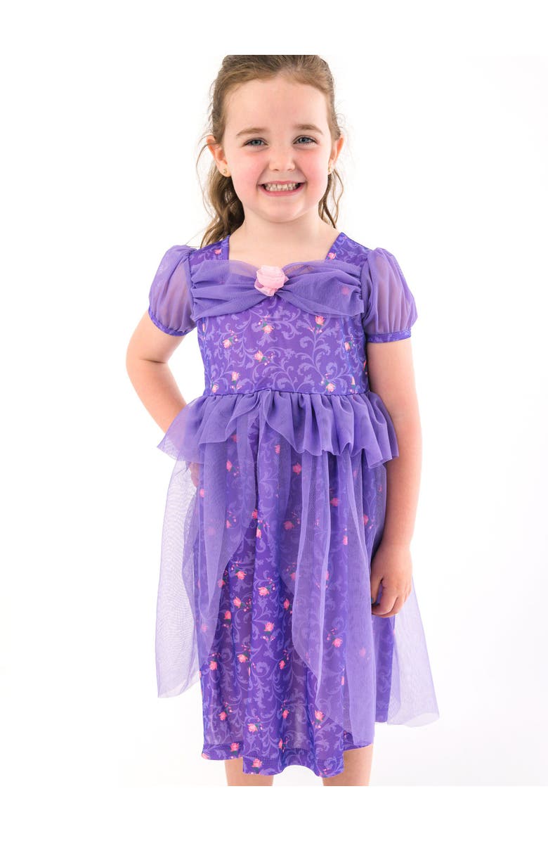 RuffleButts Princess Dress-Up Puff Sleeve Nightgown, Alternate, color, Royal Purple Princess
