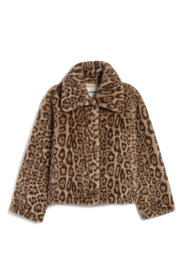 Elis Leopard Faux Fur Coat, Alternate, color, LIGHT LEOPARD