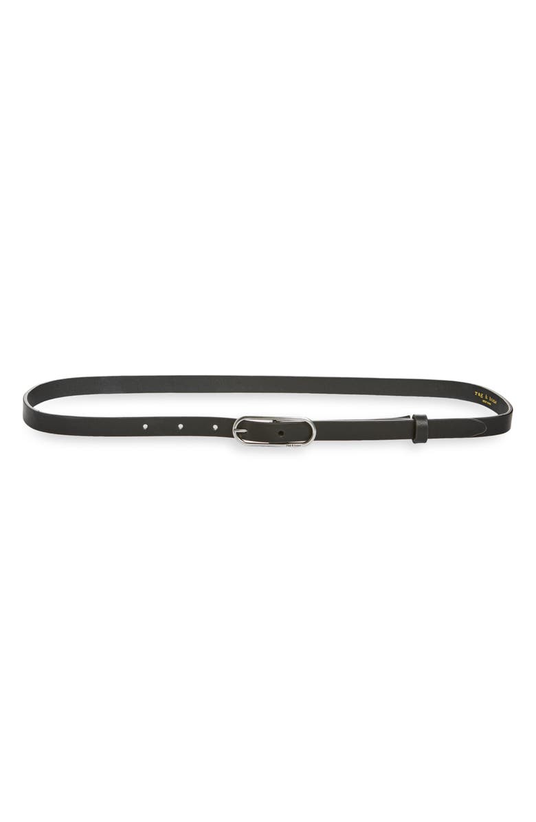 rag & bone Baby Rounded Rebound Leather Belt, Main, color, Black