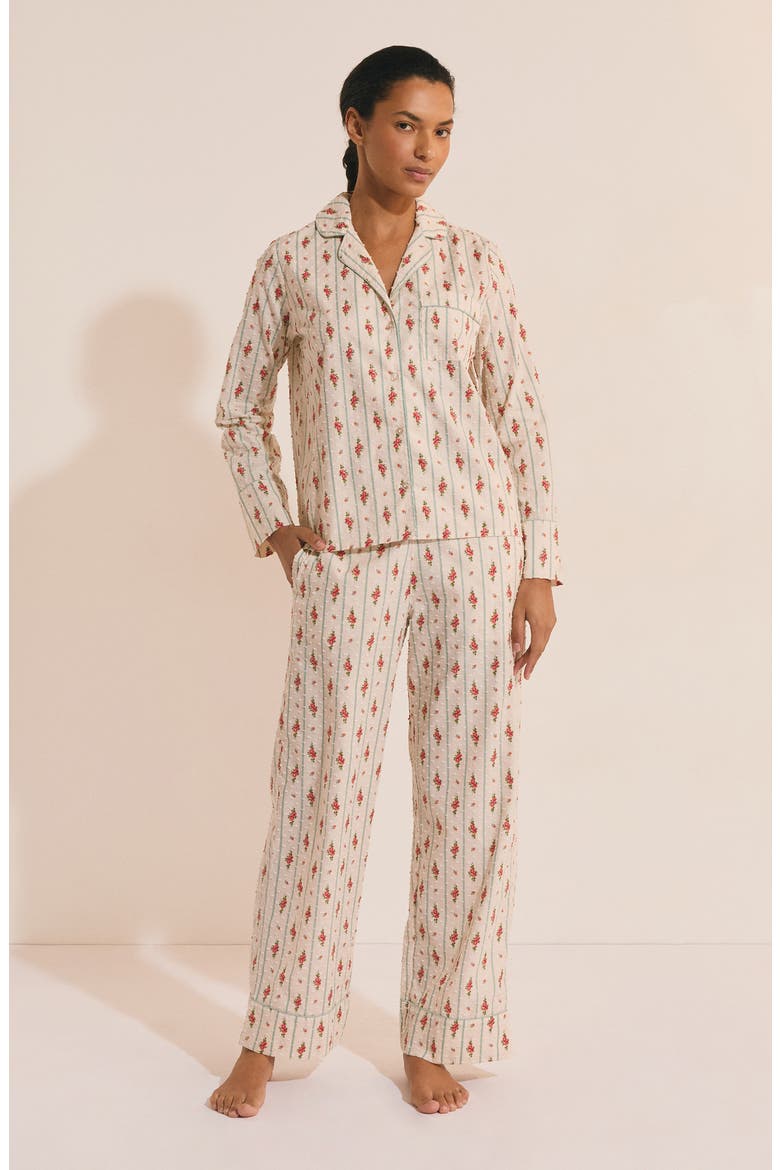 Orea Swiss Dot Cotton Pajama Pants, Alternate, color, POWDER PINK
