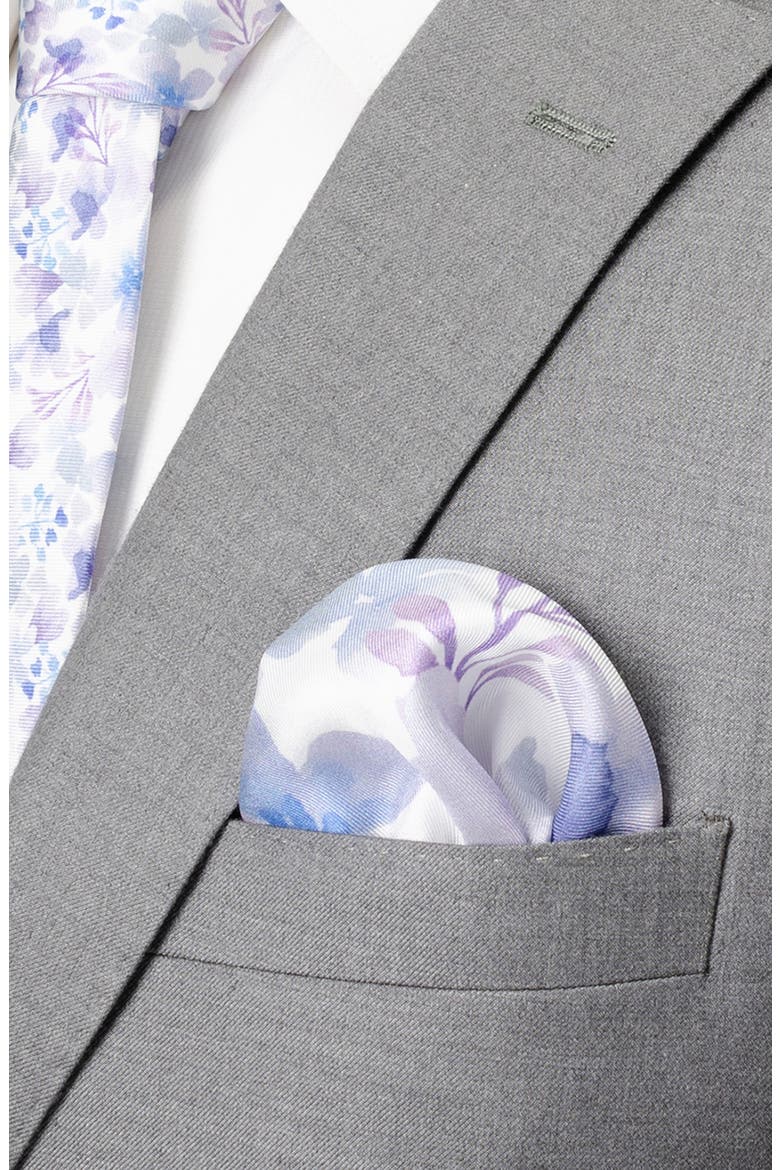 Watercolor Silk Tie & Pocket Square Set, Alternate, color, WHITE MULTI