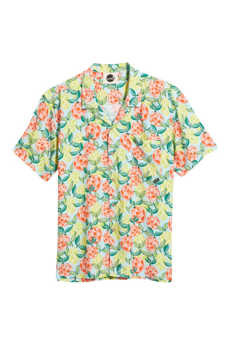 Citrus Disco Print Camp Shirt, Alternate, color, GREEN MULTI