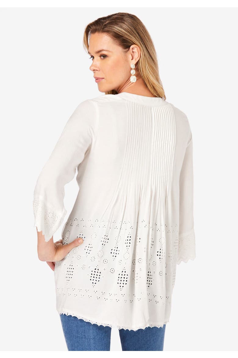 Eyelet Big Shirt, Alternate, color, DUSK BLUE