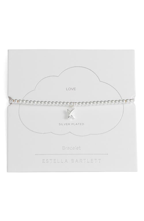 Estella Bartlett Sienna Kiss Beaded Stretch Bracelet In Metallic