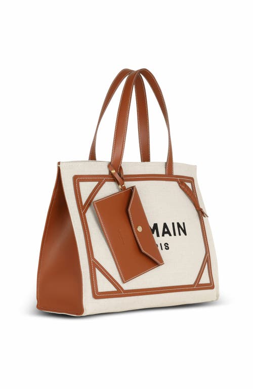 Balmain Women's B-army Medium Canvas And Leather Tote Bag