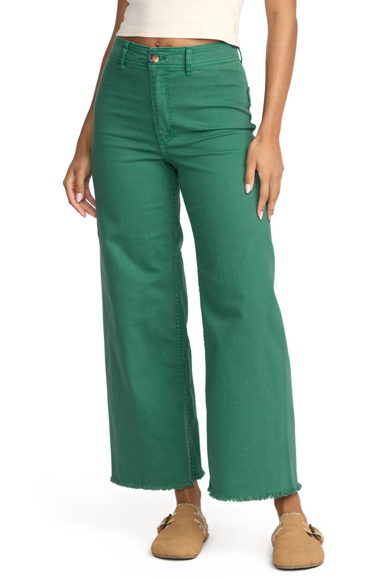 Free Fall Stretch Crop Wide Leg Pants, Main, color, EVERGREEN