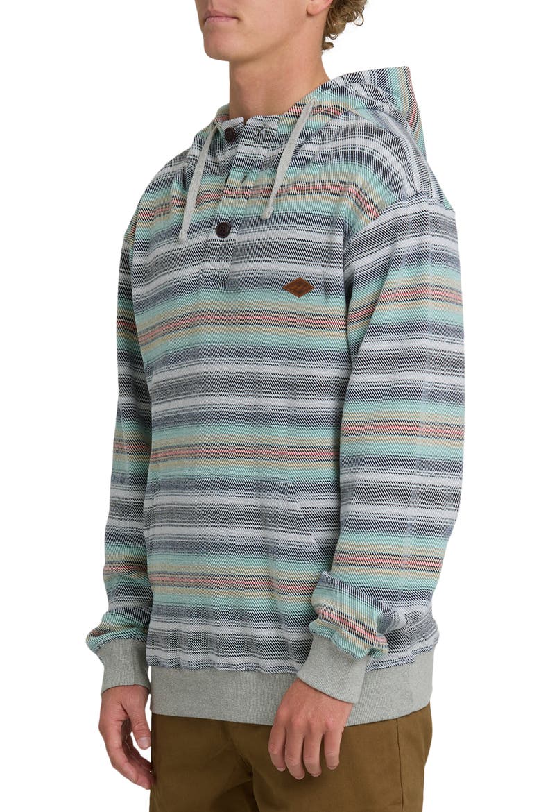Rancho Stripe Cotton Twill Hoodie, Alternate, color, HEATHER GRAY