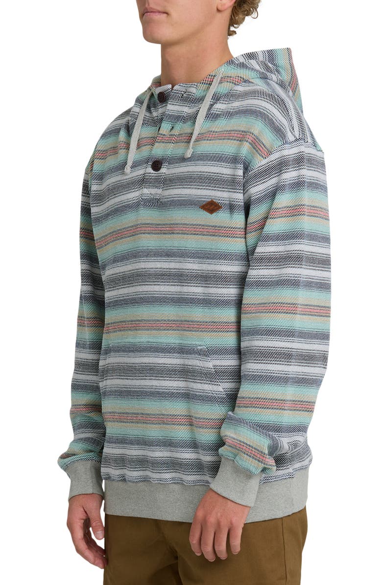 Billabong Rancho Stripe Cotton Twill Hoodie, Alternate, color, Heather Gray