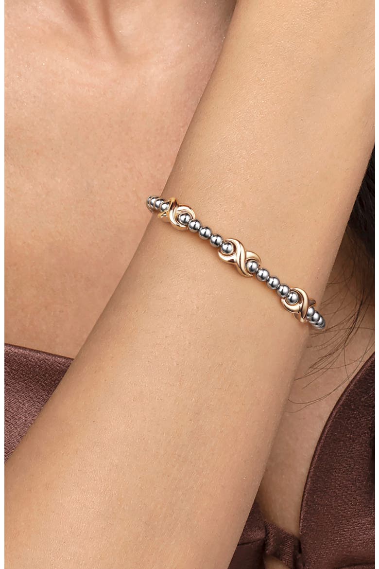 Bujukan Sterling Silver & 14K Gold Bangle Bracelet, Alternate, color, SILVER/ 14K YELLOW GOLD