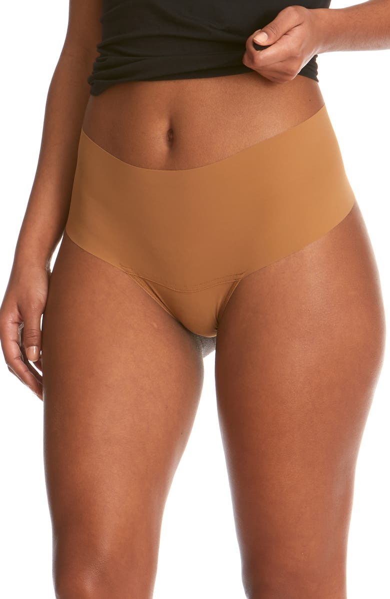 Hanky Panky Breathe High Waist Thong, Main, color, Toffee