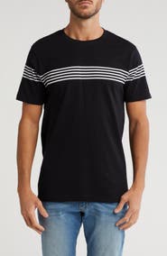 DENIM AND FLOWER Chest Stripe Crewneck T-Shirt