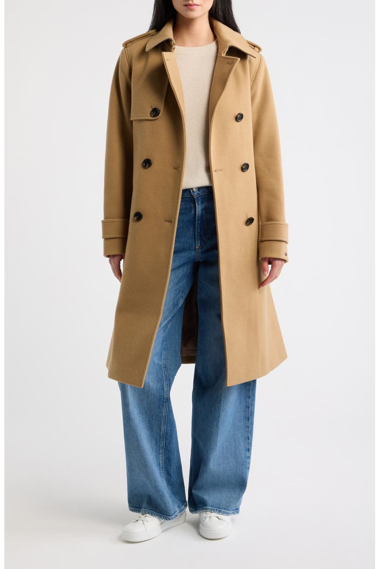 Belted Trench Coat, Main, color, CAMEL TWILL
