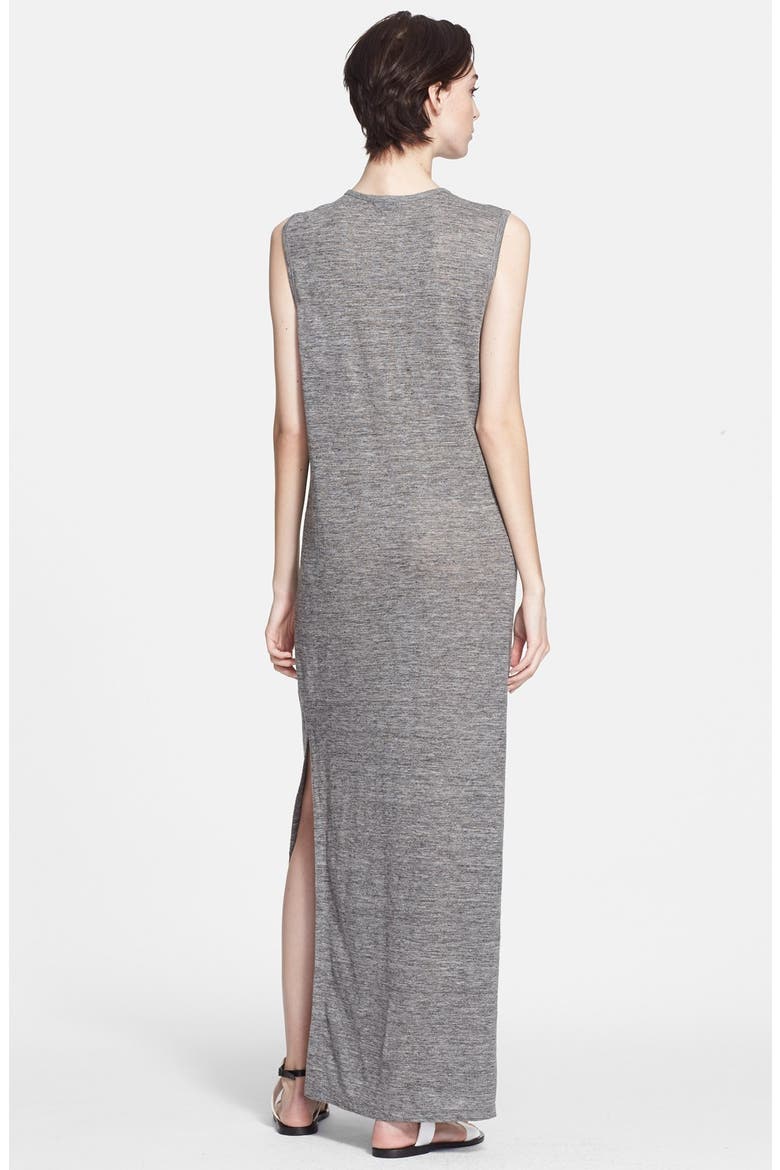 T by Alexander Wang Heathered Linen Jersey Maxi Dress, Alternate, color, CHARCOAL