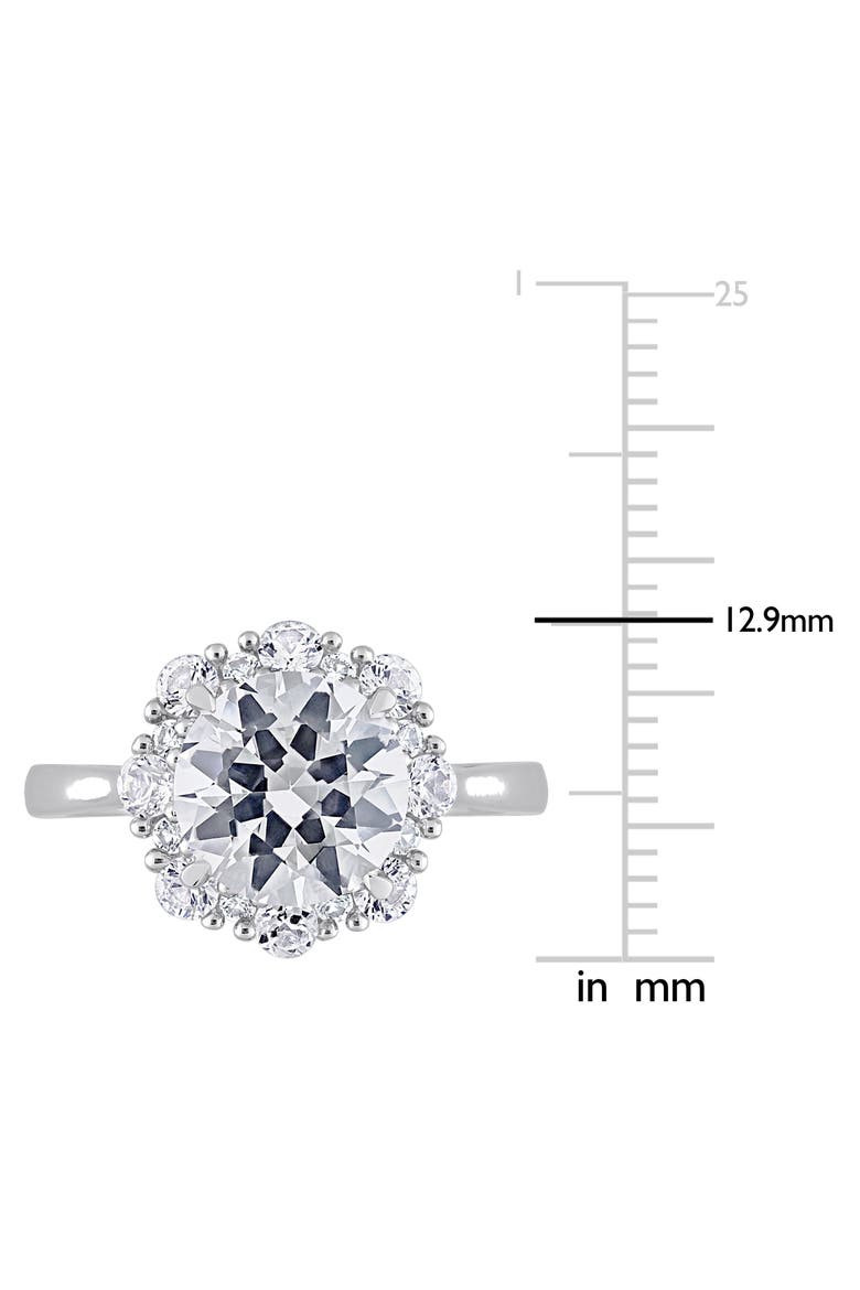 Lab Grown White Sapphire Halo Ring, Alternate, color, WHITE