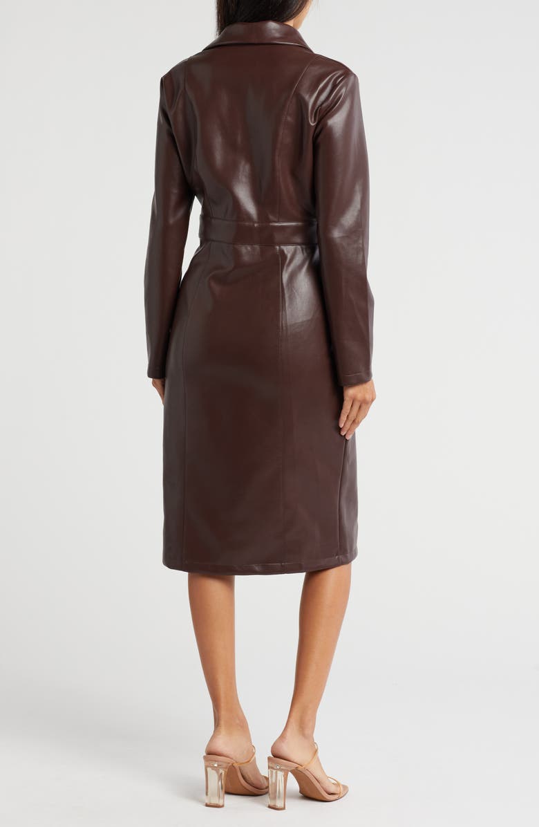 AREA STARS Antonia Long Sleeve Faux Leather Dress, Alternate, color, 