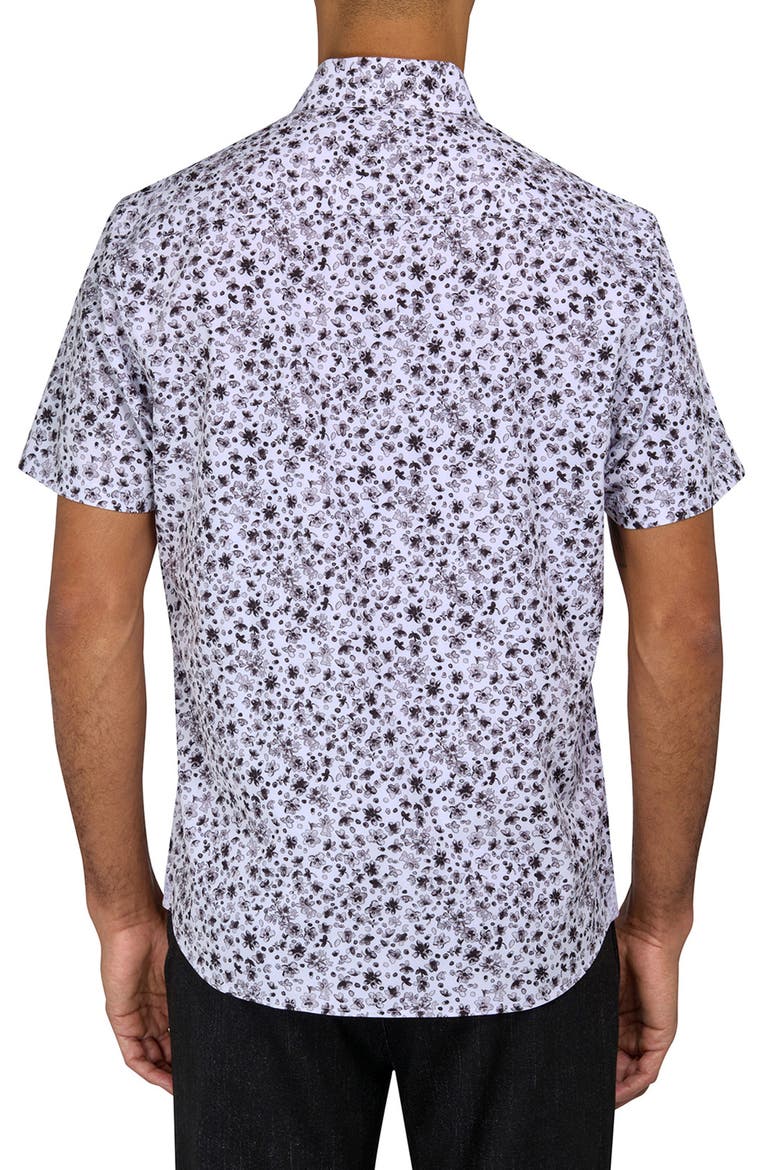 Abstract Floral Performance Shirt, Alternate, color, WHITE/ BLACK