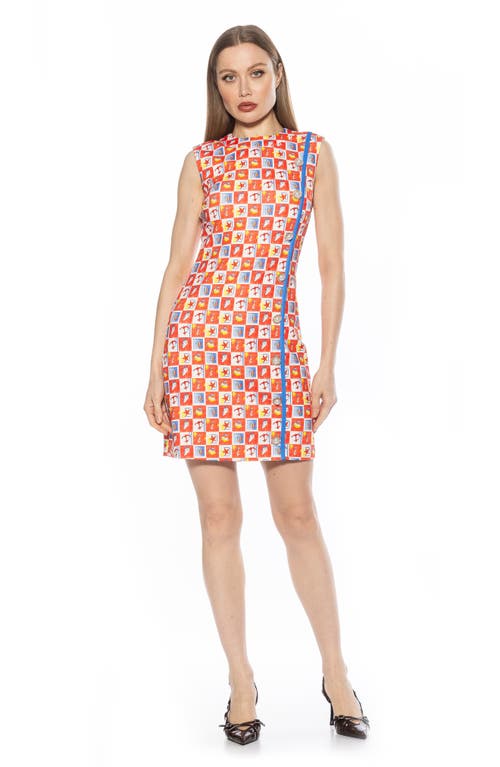 Alexia Admor Stripe Detail Sleeveless Shift Dress In Red Seashells
