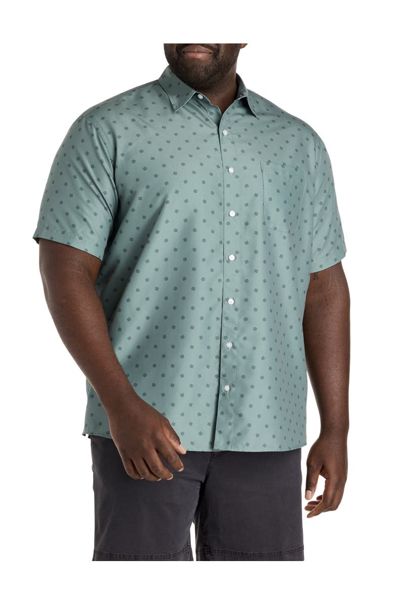 Harbor Bay by DXL Big
Tall Microfiber Dotted Sport Shirt, Main, color, Silver Pine