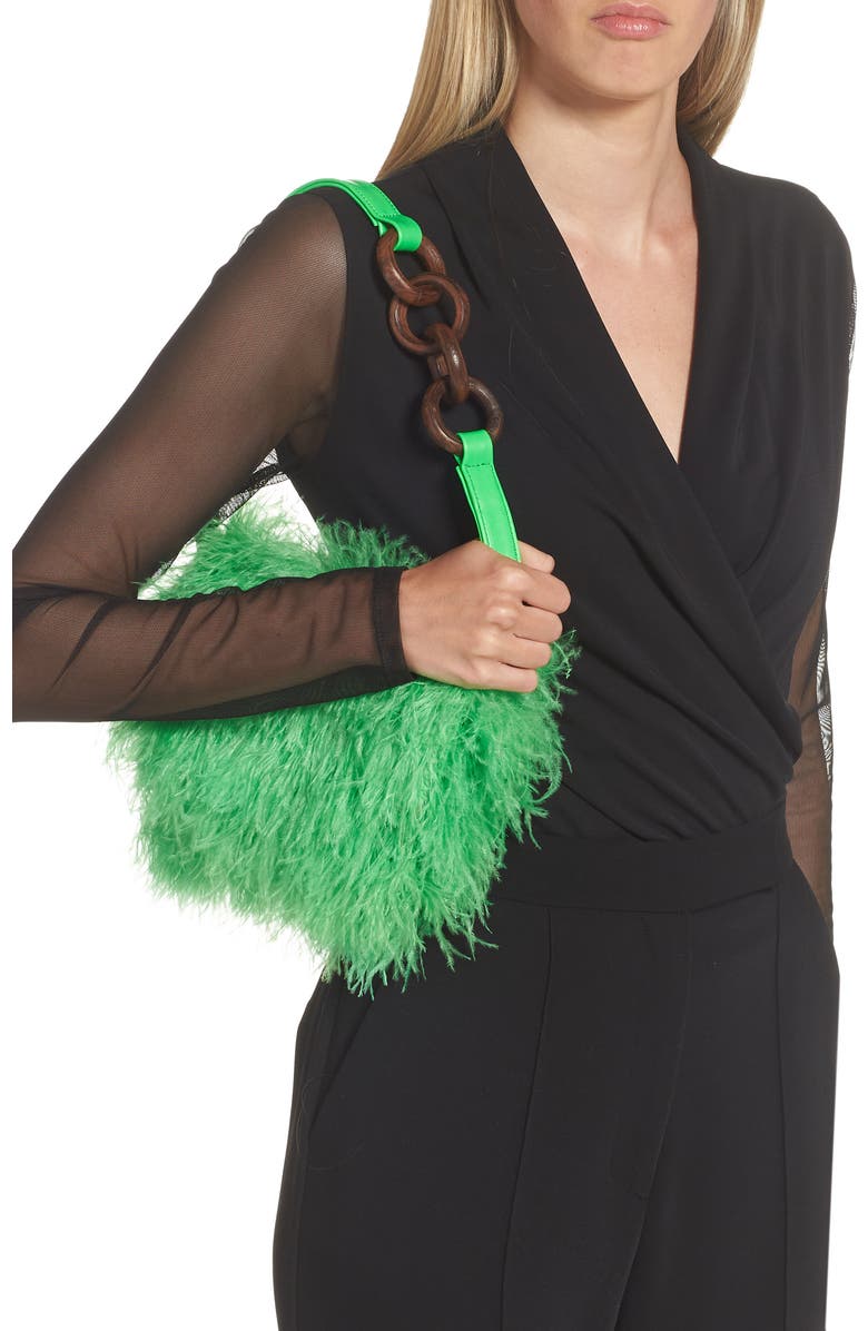 Brother Vellies Lijadu Feather Shoulder Bag, Alternate, color,