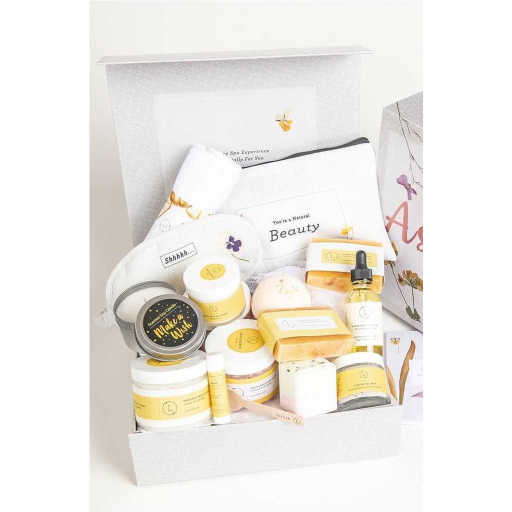 Lizush Cheer Up Citrus Sunshine Gift Basket, Natural Care Package