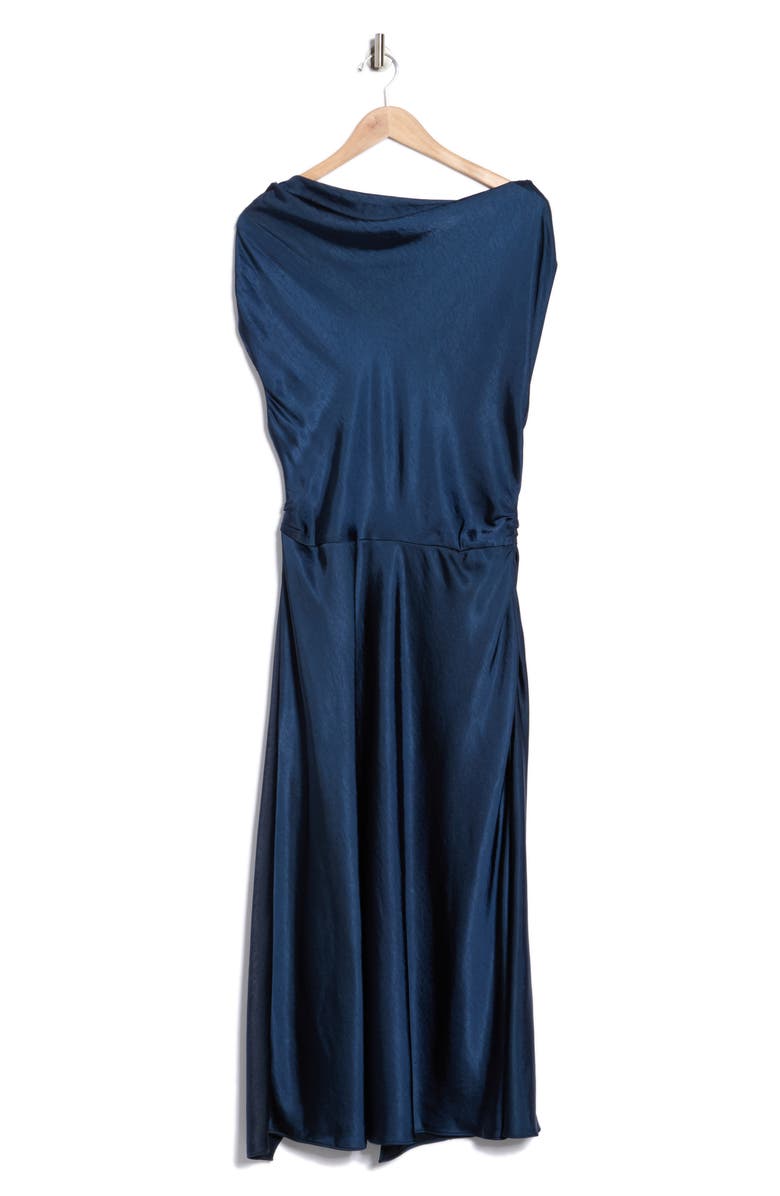 A.L.C. Jasmine Asymmetric Satin Dress, Alternate, color, Dark Sapphire