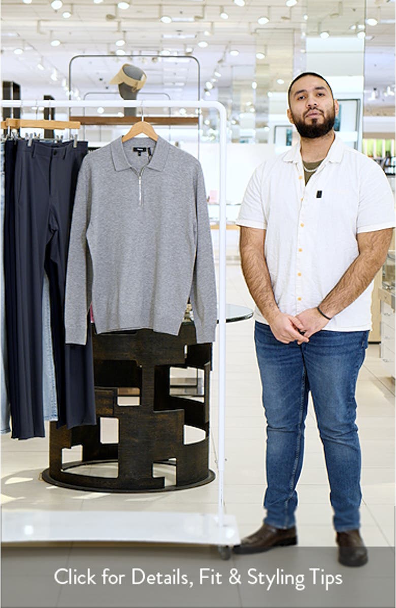 Long Sleeve Quarter Zip Polo Sweater, sales video thumbnail