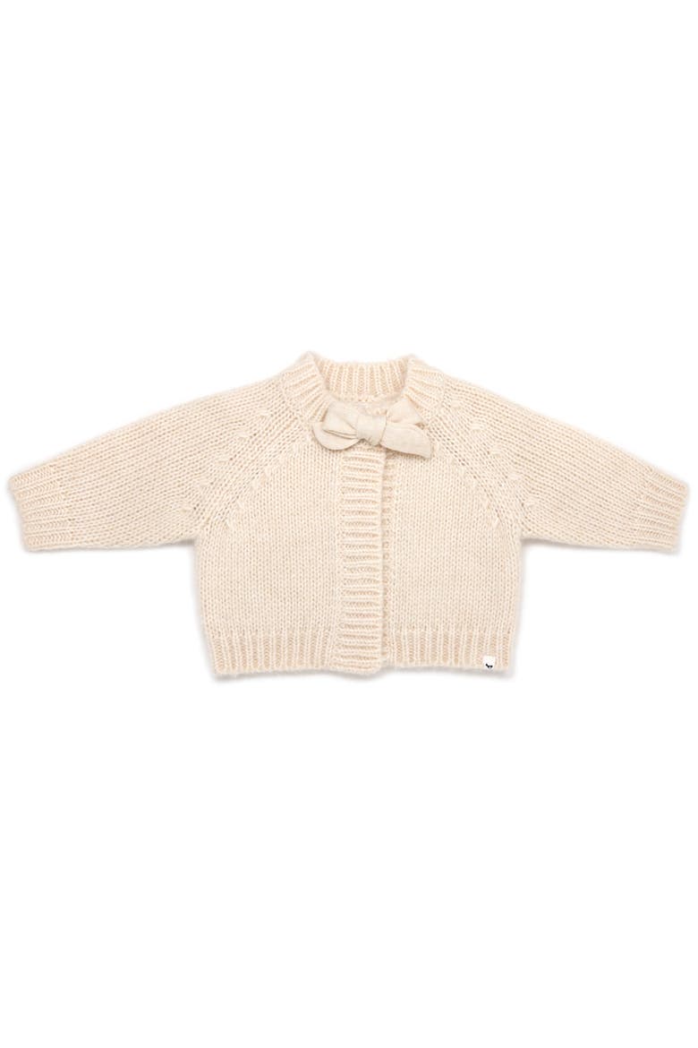 Scandi Bow Cardigan-Toddler, Little Kid, Main, color, Cream Heather