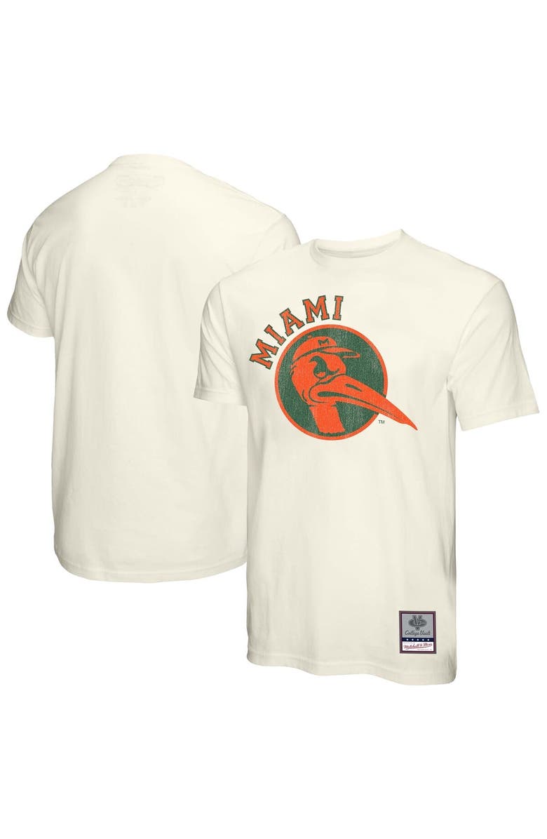 Mitchell & Ness Men's Mitchell & Ness Cream Miami Hurricanes Vintage Tone T-Shirt, Alternate, color, Cream