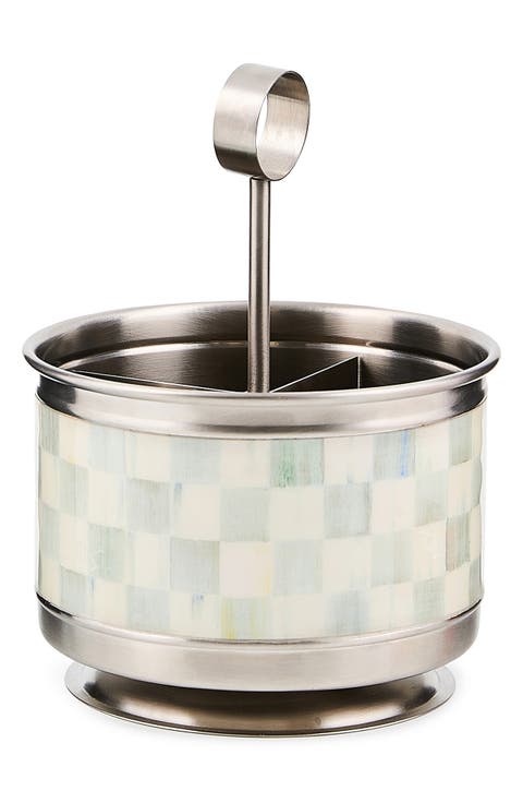 Sterling Check Supper Club Flatware Caddy